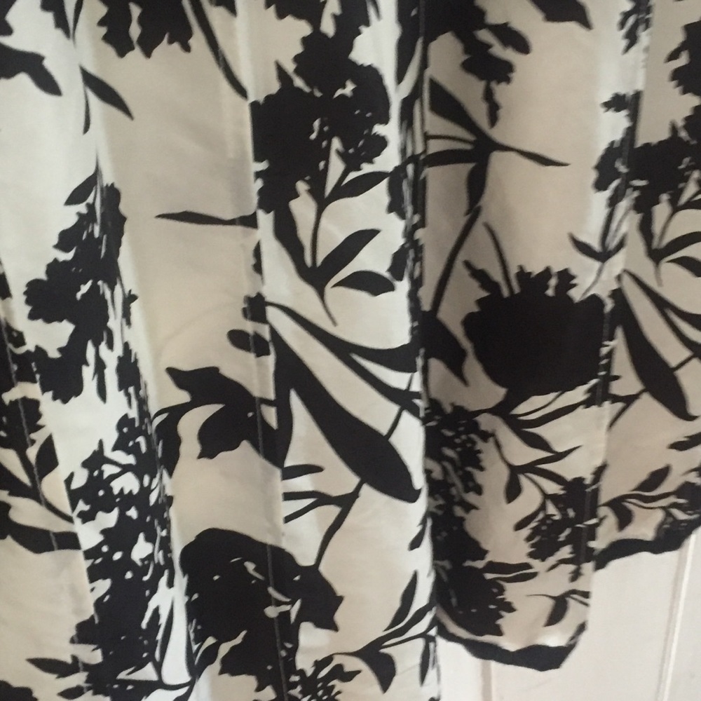 JANE LAMERTON PETITES womens petite 14 silk dress floral black and creamy white - Picture 4 of 17